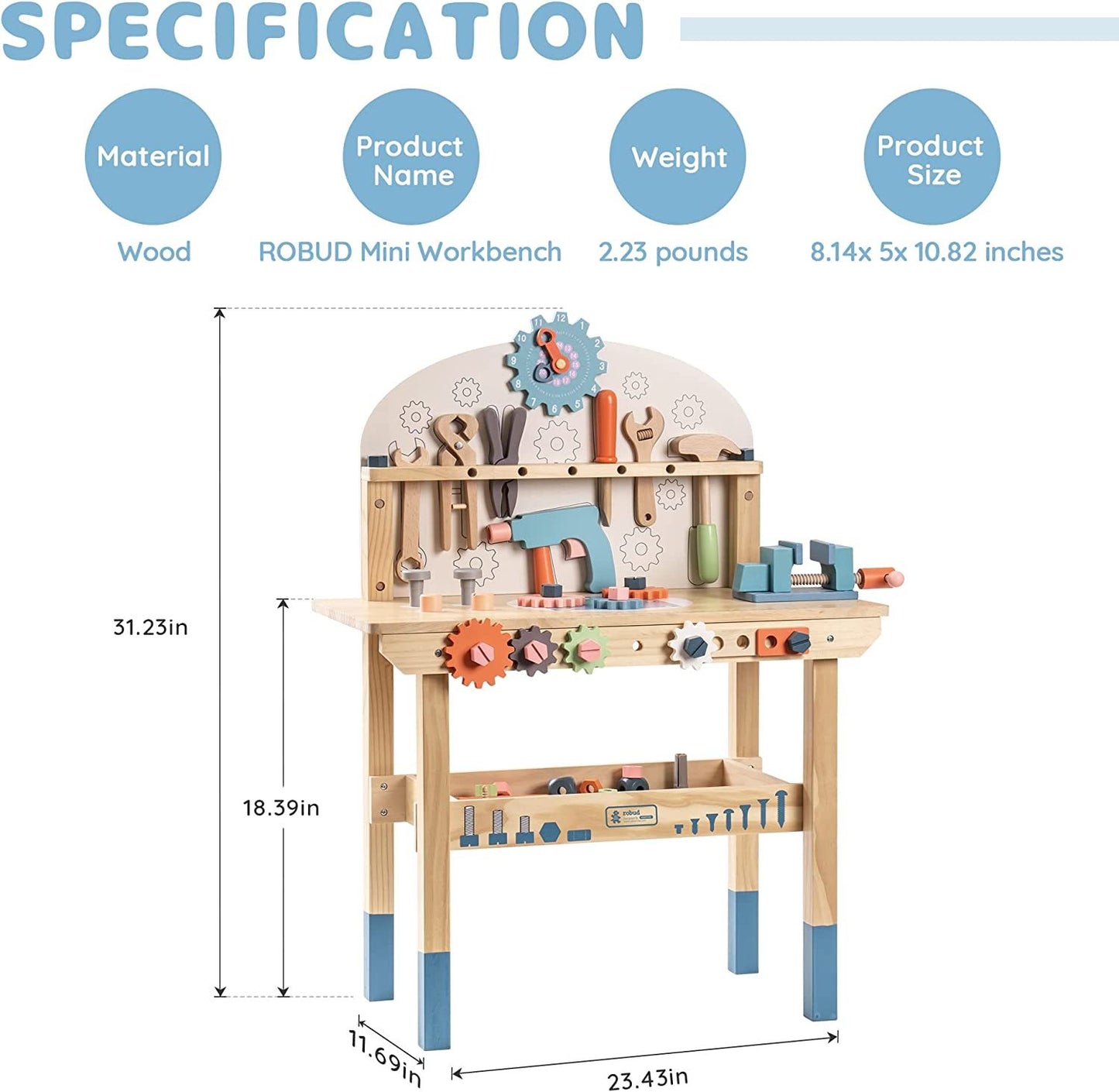 A Workbench Play Set For Kids With Tools