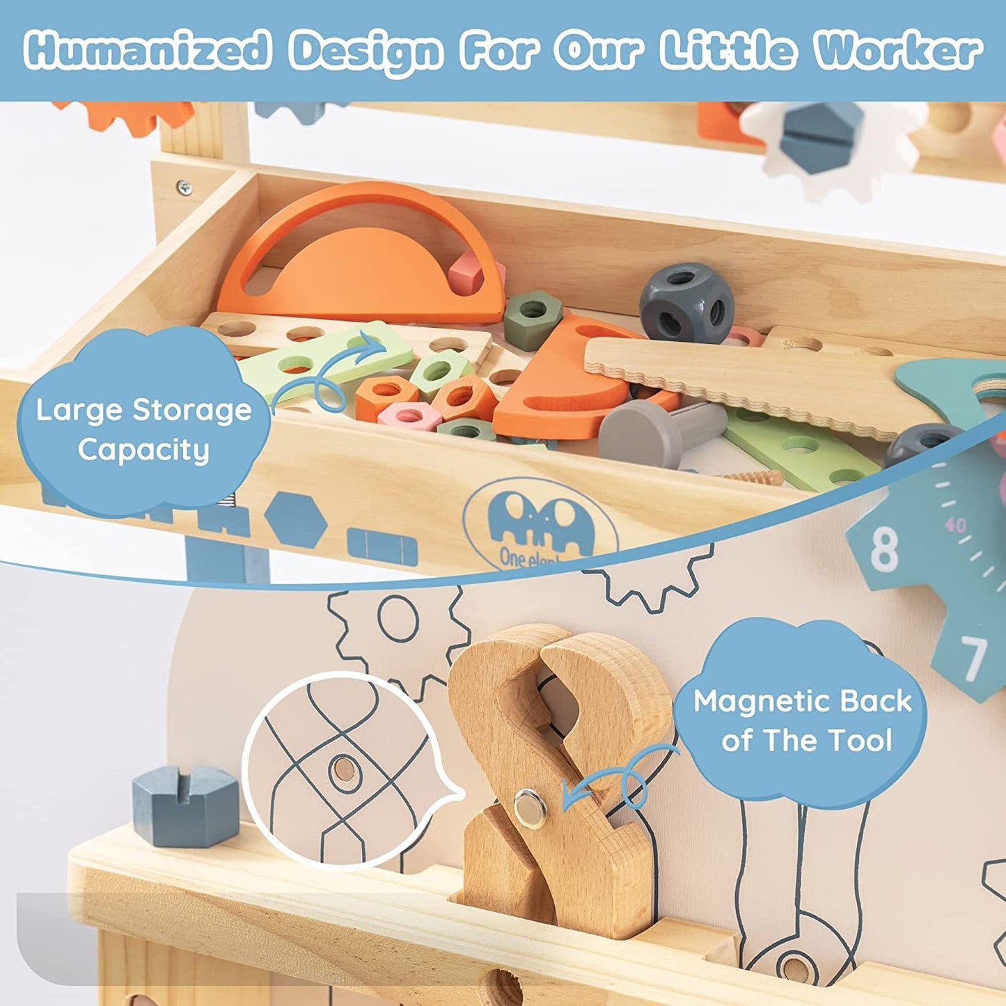 A Workbench Play Set For Kids With Tools
